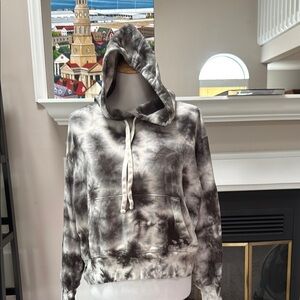 GAP Black and Gray Tie-Dye Hoodie